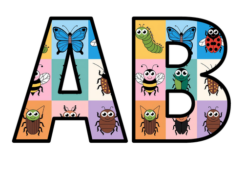 Different Types of Insects Bugs Creepy Crawlies Lettering Set Display ...