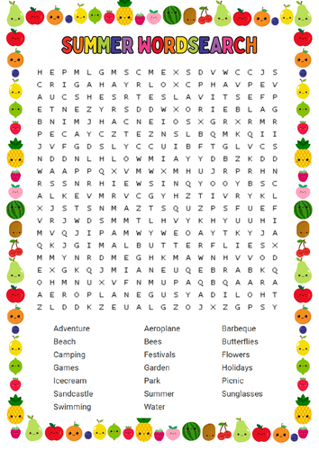 Summer Wordsearch