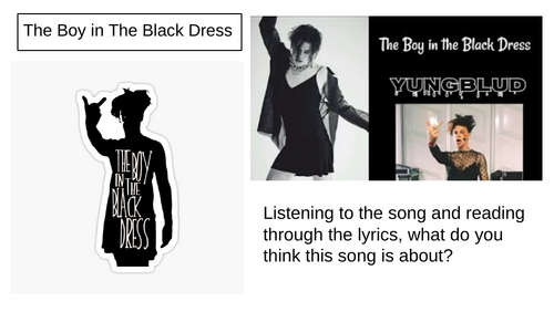PETAL Paragraph Analysis of Yungblud's The Boy in The Black Dress |  Teaching Resources