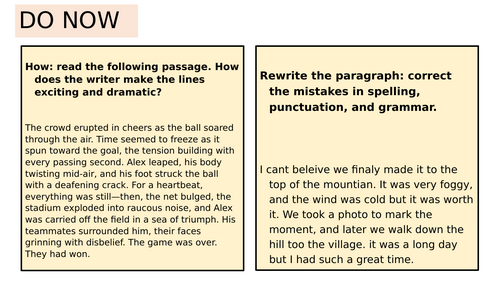 x38 Do Now GCSE English Language Activities for Eduqas Exam Board ...