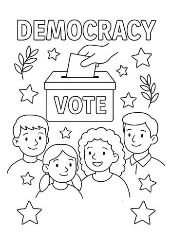 British Values Colouring Sheets – Set of 5 Posters for KS1 & KS2