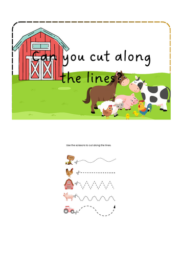 Farm animals - Scissor skills