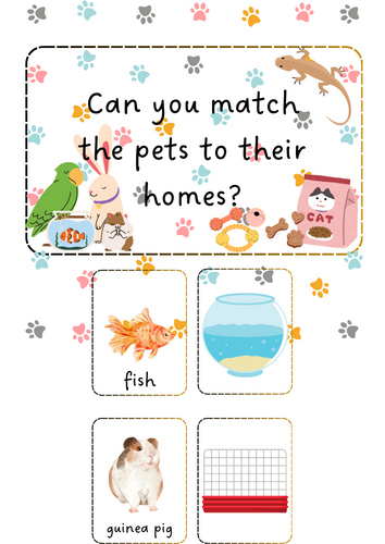 Pets - Match the animal homes