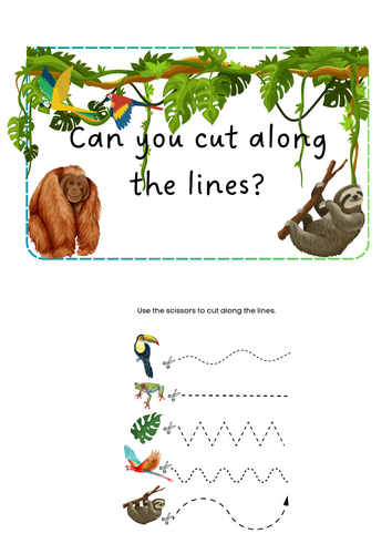 Jungle Animals - Scissor skills
