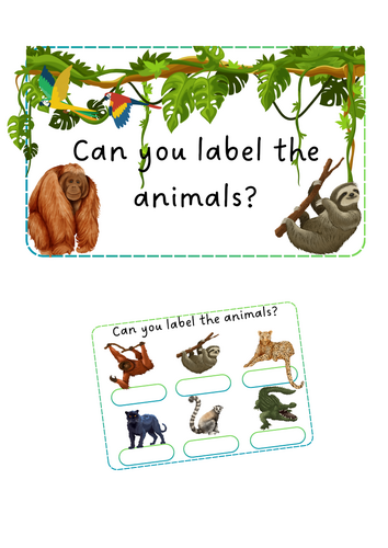 Jungle Animals - Label animals