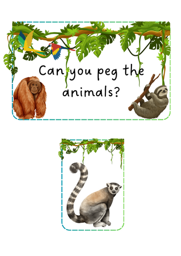 Jungle Animals - Peg the animals