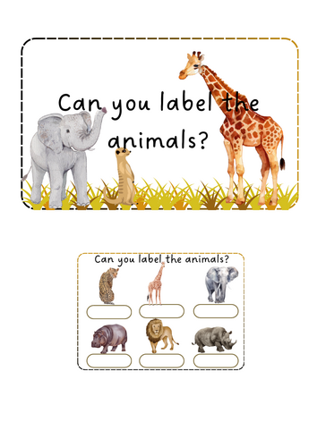 Savannah Animals - Label animals