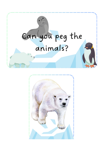 Arctic Animals - peg the animals