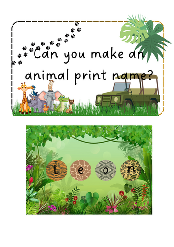 Animals - name writing