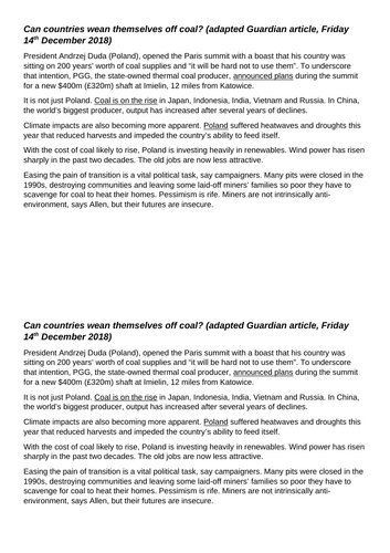 Y9 Energy: Non-renewable energy