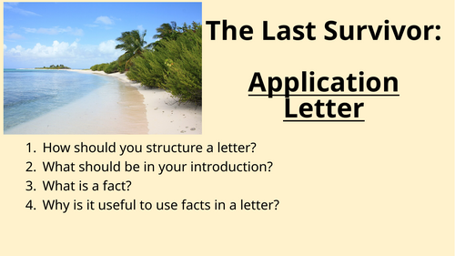 Non Fiction - Survival - Application Letter
