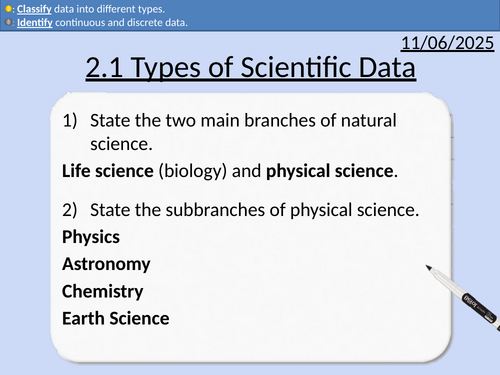 OCR AAQ in Applied Science: 2.1 Types of scientific data