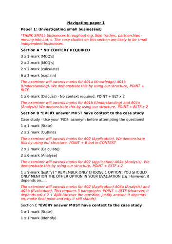 Edexcel GCSE Business - Theme 1 BRAND NEW!! 25-26 | Teaching Resources