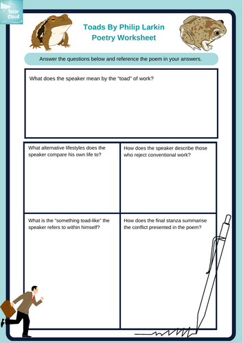 Toads By Philip Larkin Poetry Worksheet