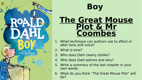 Boy - Chapter 4 and 5 - The Great Mouse Plot & Mr Coombes