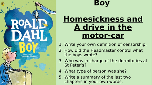 Boy - Chapter 13 and 14 - Homesickness & A drive in the motor-car