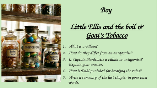 Boy - Chapter 16 and 17 - Little Ellis and the boil & Goat’s Tobacco