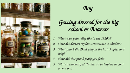 Boy - Chapter 18 and 19 - Getting dressed for the big school & Boazers