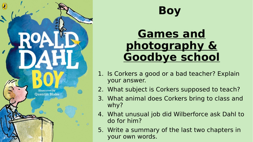Boy - Chapter 24 and 25 - Games and photography & Goodbye school