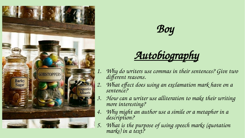 Creative Writing Assessment Prep and Assessment - Autobiography