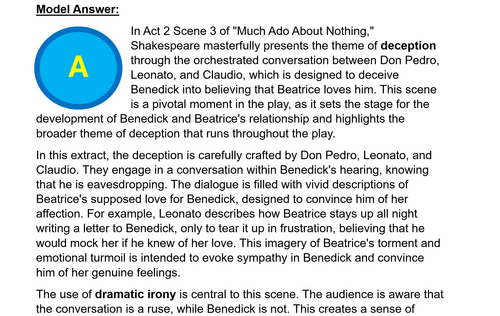 EDEXCEL GCSE English Literature - Much Ado About Nothing - 6 Practice Q ...