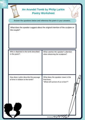 An Arundel Tomb by Philip Larkin Poetry Worksheet