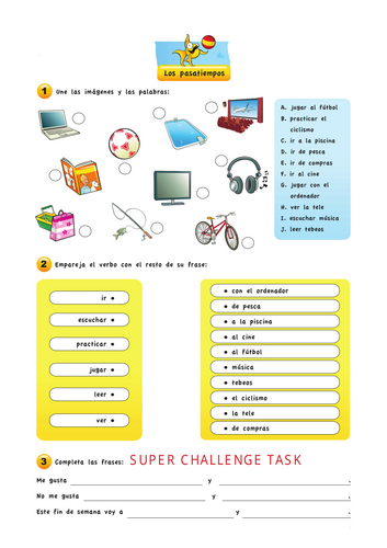 Tiempo libre - free time Spanish bundle Primary / Key Stage 3 LESSON 1 ...