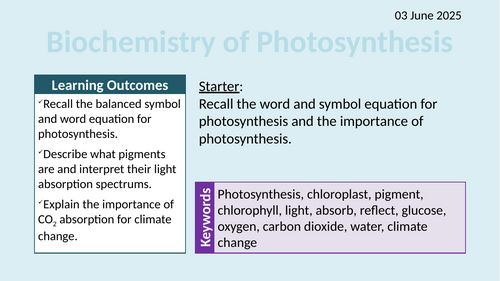OCR AAQ in Applied Science- B2.1.2 Biochemistry of Photosynthesis