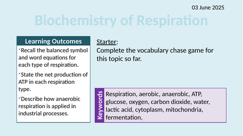 OCR AAQ in Applied Science- B2.2.2 Biochemistry of Cellular Respiration