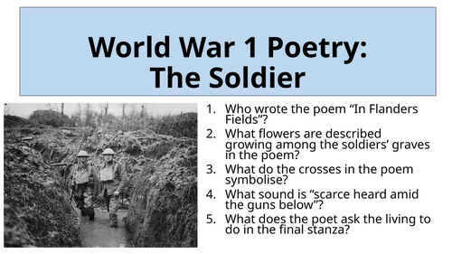 World War 1 Poetry - The Soldier (Structure)
