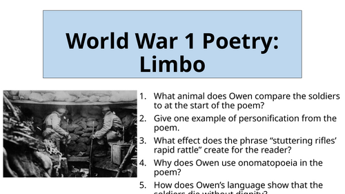 World War 1 Poetry - Limbo by Robert Graves