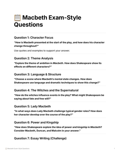 Macbeth GCSE Bundle for AQA | Complete Scheme of Work, Lessons, Essay ...