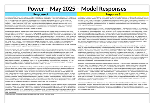 Grade 9 An Inspector Calls responses | Teaching Resources