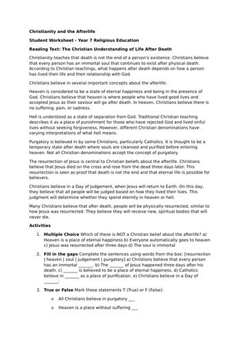 Christianity and the Afterlife