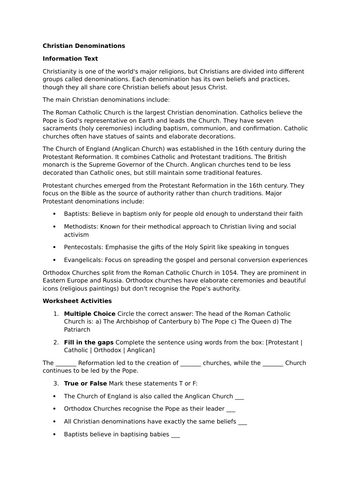 Christian Denominations