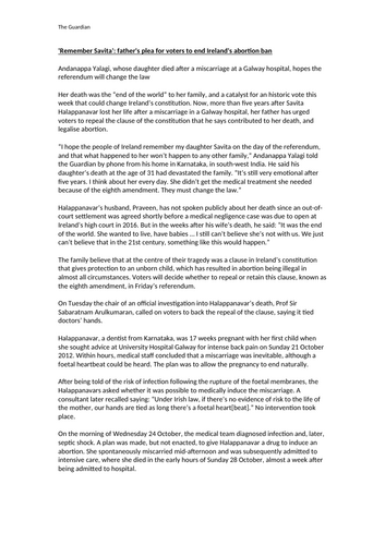 Gender, Sexism and Feminism - Abortion Rights