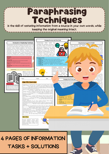 Paraphrasing Techniques: Sentence Structure, Synonyms, Word Forms