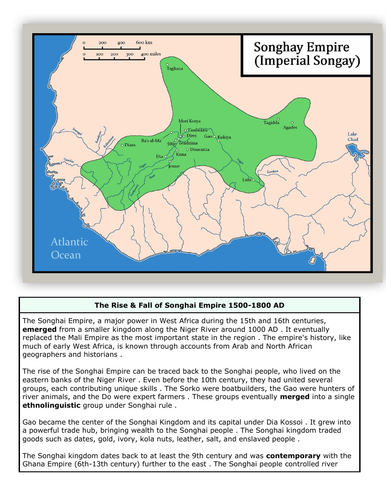 The Rise & Fall of Songhai Empire 1500-1800AD Reading Text/Worksheet ...