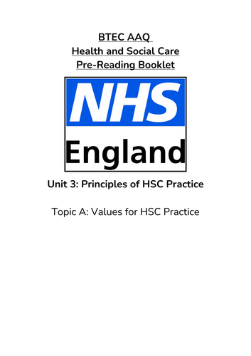 BTEC AAQ Health and Social Care - Unit 3 - Aim A (P1 Lessons ...