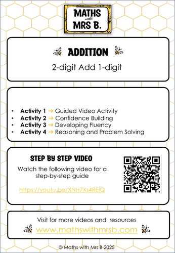 Column Addition | 2-digit Add 1-digit | Maths with Mrs B.