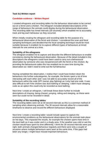 T Level Animal Management Behaviour Synoptic Assessment Prep - Lesson 9