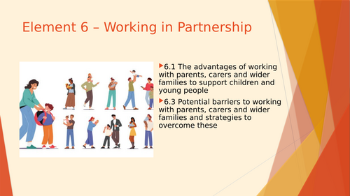T Level Education and Childcare Element 6 Working in Partnership  (Teaching from 2025)
