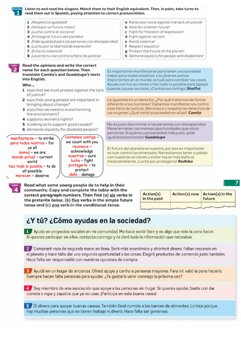 7.1 Actua ya. Module Un mundo mejor para todos. New GCSE Edexcel ...