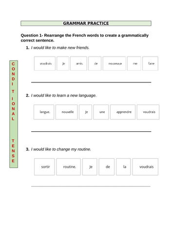 AQA GCSE French – Year 11 Grammar Worksheet: Module 5 – Vive les vacances | FOUNDATION