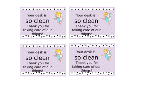 Tidy desk note | Teaching Resources