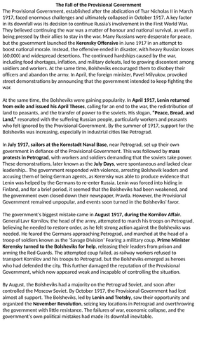 Fall of the Provisional Government | Teaching Resources