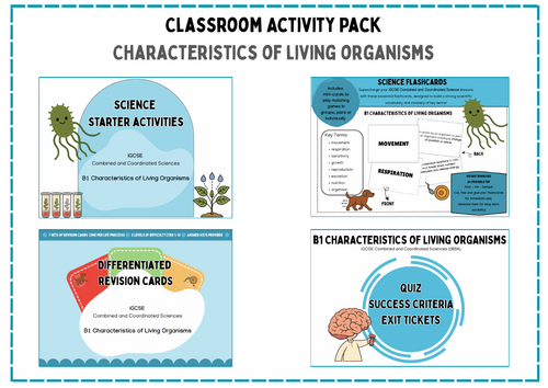 Complete Classroom Activity Pack| Characteristics of living organisms ...