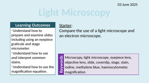 OCR AAQ in Applied Science- B1.2.2 Light Microscopy (Practical 1)