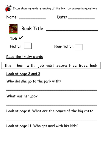 ORT Level 2  Reading Comp - At the Animal Park