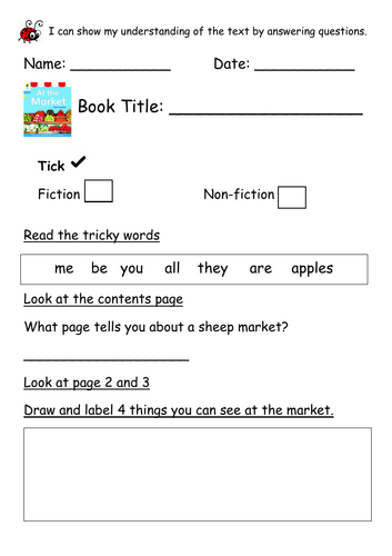 ORT Level 3  Reading Comp - At the Market